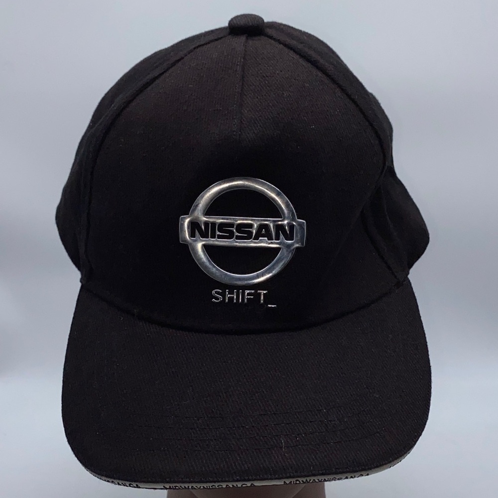 NIssan Shift Midway Nissan Dealership Adult Cap Hat Black Silver Advertising